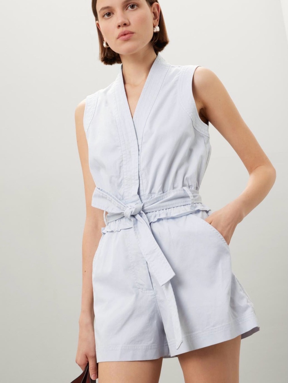 Derek Lam Pale Blue Collared Shirt Jacket